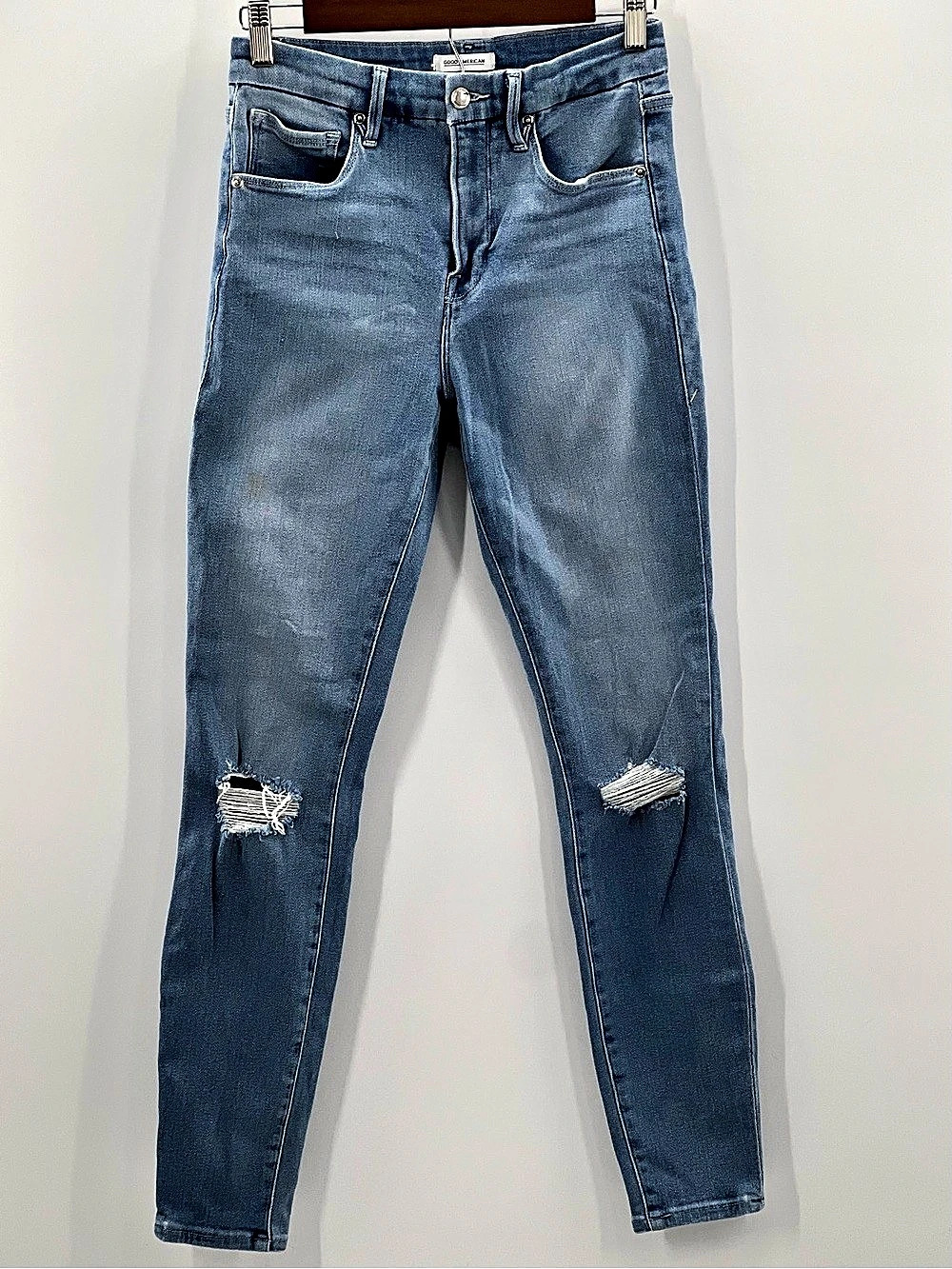 J116 Good American Size 6 Good Waist Skinny Jeans Blue